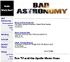 Phil Plaits Bad Astronomy:  Fox TV and the Apollo Moon Hoax