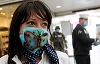 Decorated swine flu surgical masks in Mexico
